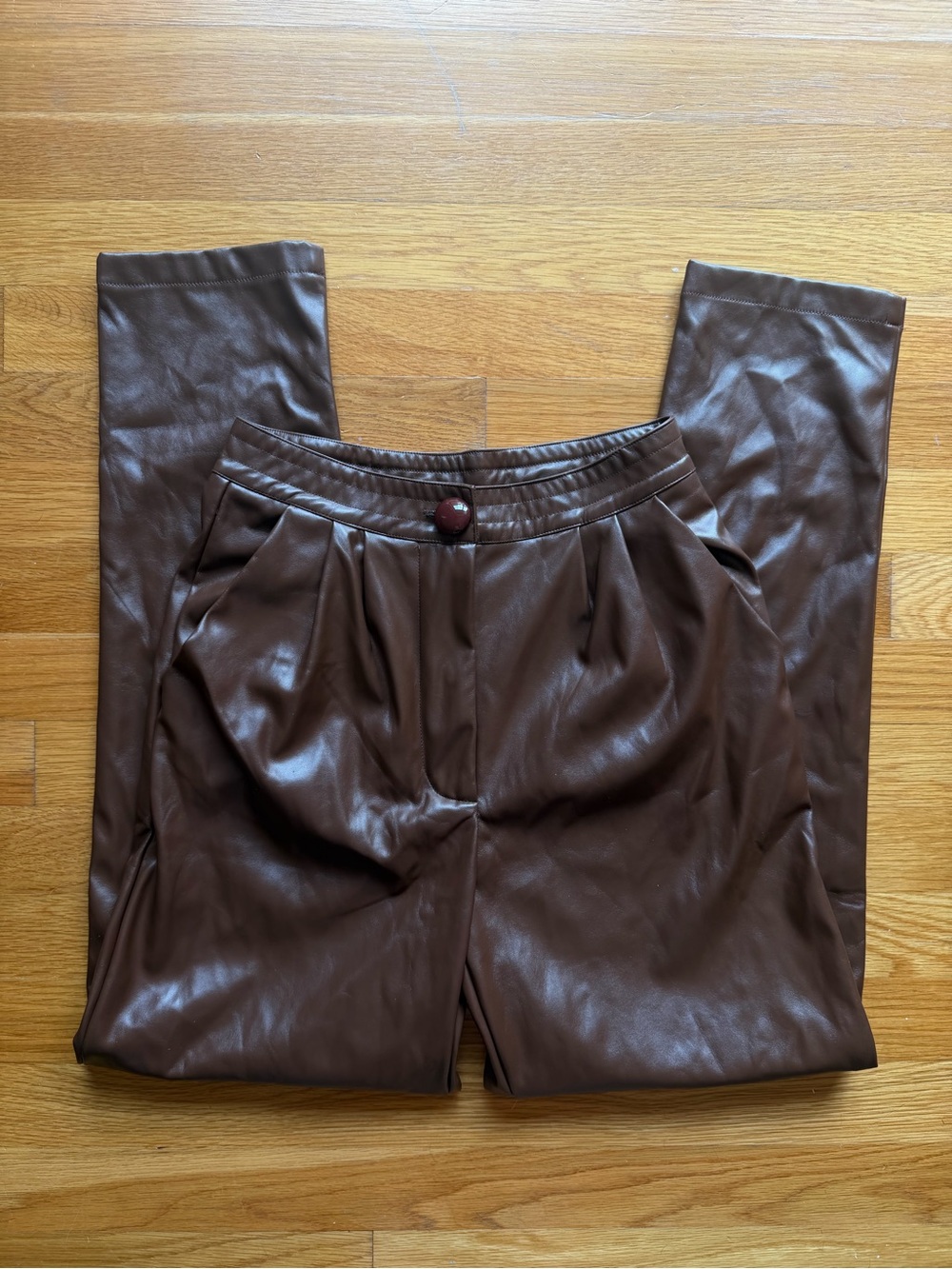 Princess Polly Brown Faux Leather Pants – Size 2